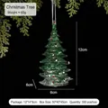 Sparkling green glitter Christmas tree hanging ornament for festive holiday party decor - Christmas Tree / Dark Green