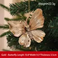 Golden butterfly Christmas tree ornament hanging decoration 10.8x9.5cm - Butterfly / Gold Butterfly