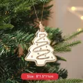 White and gold Christmas tree shaped hanging ornament with festive glitter finish - Golden Christmas Tree