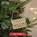 Shiny gold mini handbag Christmas tree ornament pendant, 8x3x6cm festive decoration - Gold Bag