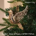 Golden electroplated peace dove ornament for Christmas tree decoration, size 10x11x7cm - Peace Dove / Gold Peace Dove