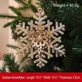 Large elegant golden electroplated snowflake hanging ornament for Christmas tree decor - Snowflake / Gold Snowflake