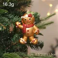 Golden gingerbread man Christmas tree ornament with red scarf, 11.5cm - Green Leaf Scarf Style