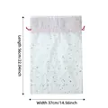 Large Christmas drawstring gift bag with gold star patterns and size measurement info - 37*56cm / Gold Dandelion