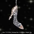 Sequin acrylic high heel shoe Christmas tree hanging ornament in rose gold - High Heel / Crystal Clear
