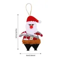 Père Noël en peluche fait main pour sapin de Noël, 14x9 cm, décoration à suspendre - Père Noël / Tricoté Rayé Debout