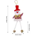 Décoration de sapin de Noël en bonhomme de neige festif avec bonnet rouge et grelots dorés - Bonhomme de neige / Jambe de Corde à Paillettes Rouges