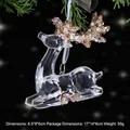 Clear acrylic crystal reindeer Christmas tree ornament featuring rose gold sequins accents - Lying Reindeer / Crystal Clear