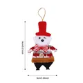 Décoration d'ours de Noël en peluche avec chapeau rouge et nœud papillon - Ours / Tricoté Rayé Debout