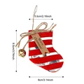 Mini red striped Christmas stocking ornament with bell and Merry Christmas gift tag - Christmas Sock / Red Stripes