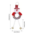 Plush Santa Claus Christmas tree ornament with metal bell feet and size dimension lines - Santa Claus