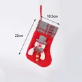 Small red Christmas stocking with snowman design and dimensions 22cm by 10.5cm for gift - Red Grey Flannel Stocking with Bell (Snowman)