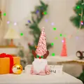 Pink sequined Christmas gnome plush toy featuring reindeer antlers and a fluffy white beard - Sequin Antler Hat / Pink