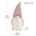 Plush Christmas gnome with white beard and candy cane decoration, measuring 30cm tall. - With LED Light / Light Up Male Rudolph with Khaki Hat and Cane