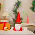 Charming red sequin reindeer antler gnome plush toy for festive Christmas home decoration - Rhombic Sequin Antler Hat / Red