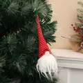 Red star-patterned Christmas gnome hanging decoration with glowing LED - Glowing Style / Red