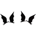 Pair of spooky black bat wing hair clips for Halloween party costume hair accessories - Black Bat Wing Hair Clips Pair