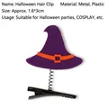Halloween witch hat hair clip with purple felt and orange buckle on a black spring clip - Purple Witch Hat Style (Style A) / 1.6x3cm