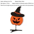Spooky Halloween hair clip featuring an orange pumpkin and black witch hat on a spring - Pumpkin with Witch Hat Style (Style C) / 1.6x3cm