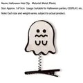 Glittery cartoon ghost spring hair clip for Halloween costume and party hair accessories - Glitter White Ghost Style (Style D) / 1.6x3cm