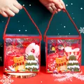 Festive red Christmas gift set in a transparent box with decorative holiday accessories - Gift Set / Christmas Red & Green