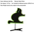 Halloween spring hair clip with green-edged black cat design for festive party costumes - Black and Green Cat Style (Style E)