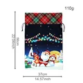 Bolsa grande de regalo de Navidad con cordón, diseño de Papá Noel, tamaño 56x37 cm - Papá Noel con luces de cadena / 37x50cm