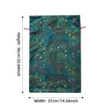 Velvet Christmas gift bag with colorful star pattern, green drawstring pouch, size 56x37cm - 37*56cm / Colorful Stars (Green)