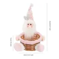 Cesta de caramelos de Navidad con lentejuelas rosas y gnomo de Papá Noel, 21 cm - Papá Noel