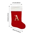 Large red Christmas stocking with gold glitter letter A and plush white cuff - Style A / L