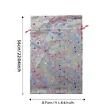 Large silver Dutch velvet Christmas gift bag with colorful stars and red drawstring - 37*56cm / Colorful Stars (Grey)