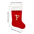 Large red plush Christmas stocking featuring golden letter F with a mini Santa hat - Style F / L