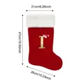 Red Christmas stocking with white fur trim and glittery gold letter L decoration. - Style I / L