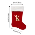 Large red Christmas stocking with gold embroidered letter K and Santa hat detail - Style K / L