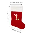 Large red Christmas stocking with gold embroidered letter L for holiday decoration - Style L / L