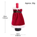 Decoración de funda de botella de vino de Navidad vestido de terciopelo rojo y piel - Estilo Vestido (SDJPT014) / 20x22cm / Burdeos