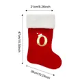 Large red Christmas stocking with sparkling gold letter O and plush white cuff decoration - Style O / L