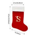 Large red Christmas stocking with golden letter S and white faux fur trim decoration - Style S / L