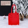 Duurzame rode vilten kerstcadeauzakje met handvatten voor snoep en kleine kerstcadeaus - Eenvoudige polybag / Rood
