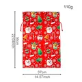 Large Christmas drawstring gift bag with festive cartoon patterns and size markers - 37*56cm / Red Cartoon Santa Snowman Head