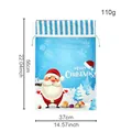 Large Christmas drawstring velvet gift bag with cute Santa Claus cartoon print, 56x37cm - 37*56cm / Striped Drawstring Santa Claus