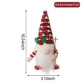 Red knitted Christmas gnome with light and ski pole, standing 10.24-inch tall ornament - With LED Light / Lighted Dotted Red Knitted Hat Gnome
