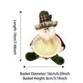 Christmas Santa Claus plush fruit basket holiday table decoration ornament with dimensions - Santa Claus / 19x16x8cm