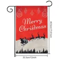 Bandiera da giardino natalizia 12x18 pollici con stampa Babbo Natale e renne - Slitta Buon Natale / 30.5x45.5cm