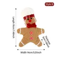 Gingerbread man plush Christmas ornament with chef hat and size details 19x14cm - White Hat Style