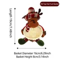 Festive Christmas reindeer plush basket with woven bowl for candy and fruit decor - Elk / 19x16x8cm
