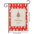 Bandiera da giardino natalizia in lino rosso bifacciale con stampa Merry Christmas - Capodanno Albero di Natale / 30.5x45.5cm