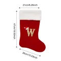 Red Christmas stocking with gold letter W and Santa hat detail, 47cm height. - Style W / L