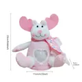 Leuke roze rendier kerstcadeauzak met hartvormig venster en pailletten sjaal detail - Roze Hart Stijl (Rendier)