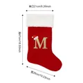 Large red Christmas stocking with gold glitter letter X and plush white cuff decoration - Style X / L